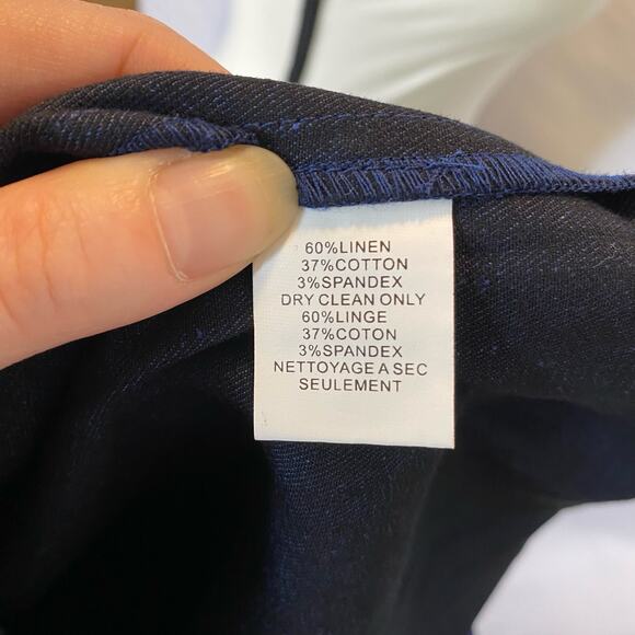 Trina Turk Blue Linen Blend Button Front Belted Tie Waist Mini Dress Womens - Picture 8 of 11